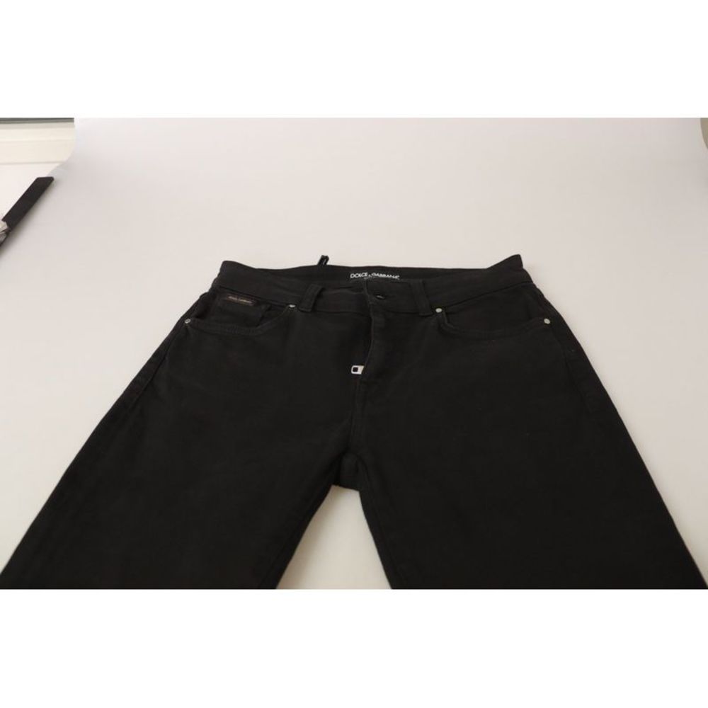 Dolce & Gabbana Black Mid Waist Skinny Denim Cotton Women's Jeans - Picture 5 of 6
